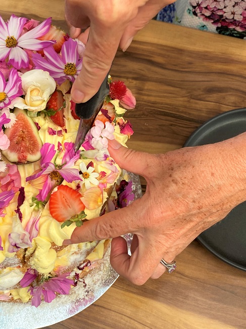 edible flower birthday cake