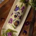 floral butter with pansies and herbs