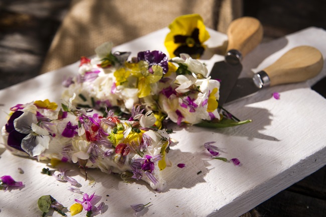 Garden Herb Compound Butter with Edible Flowers — An Explorer's