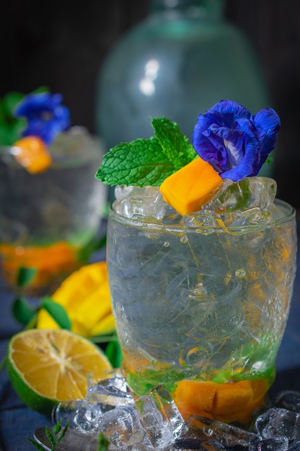 mystical mojito with butterfly pea