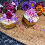 edible flower cupcakes